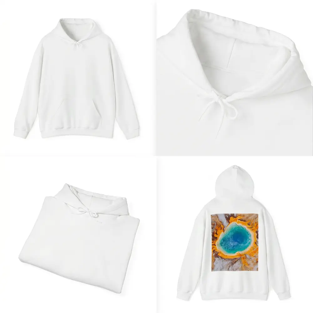 Grand Prismatic Spring Aerial Yellowstone View – Hoodies