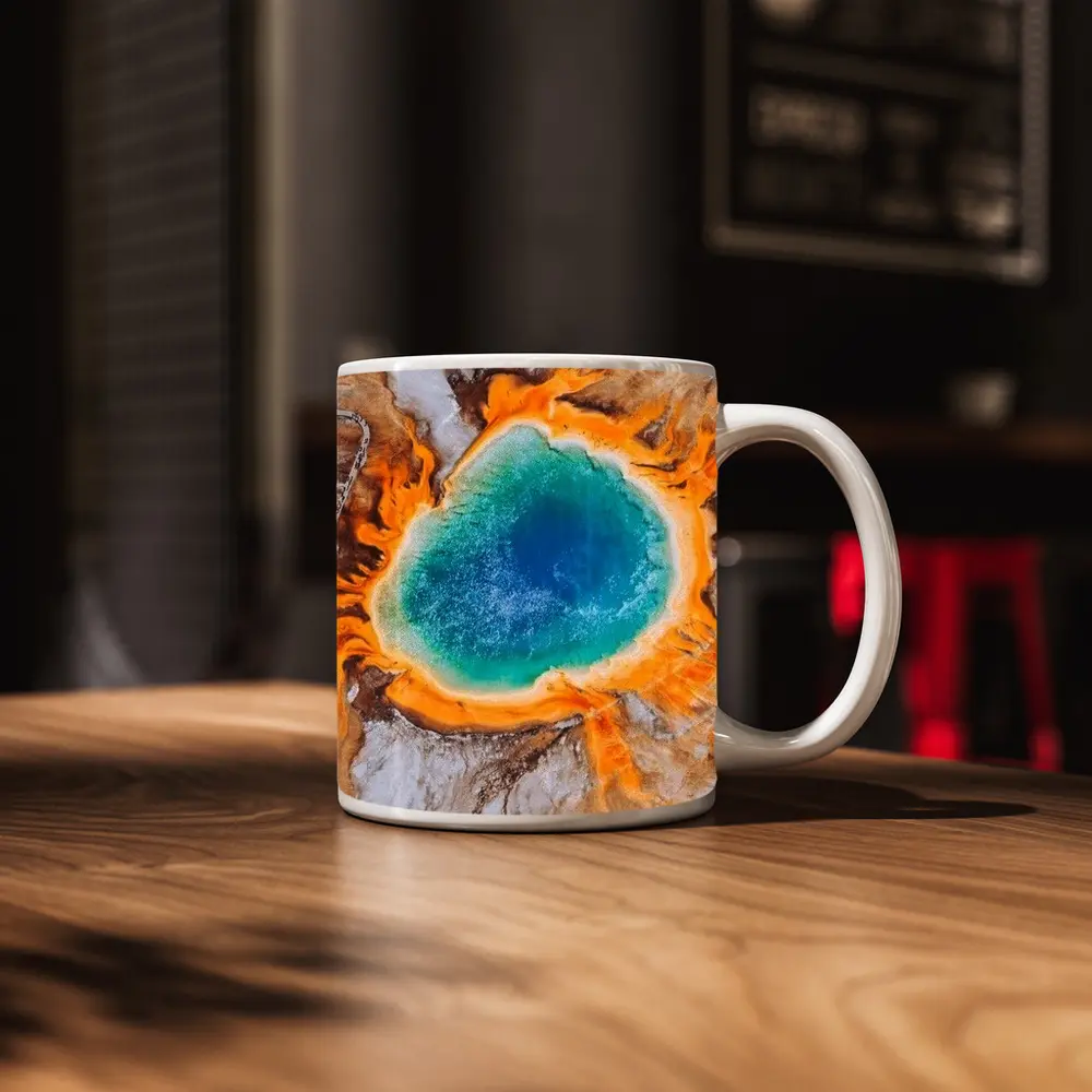 Grand Prismatic Spring Aerial Yellowstone View – Mugs