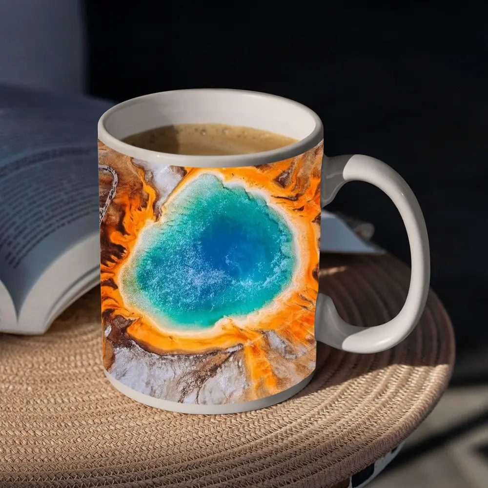 Grand Prismatic Spring Aerial Yellowstone View – Mugs