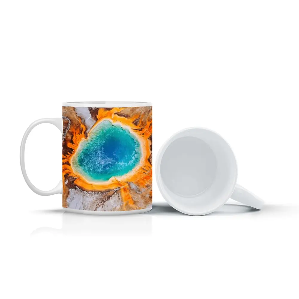 Grand Prismatic Spring Aerial Yellowstone View – Mugs