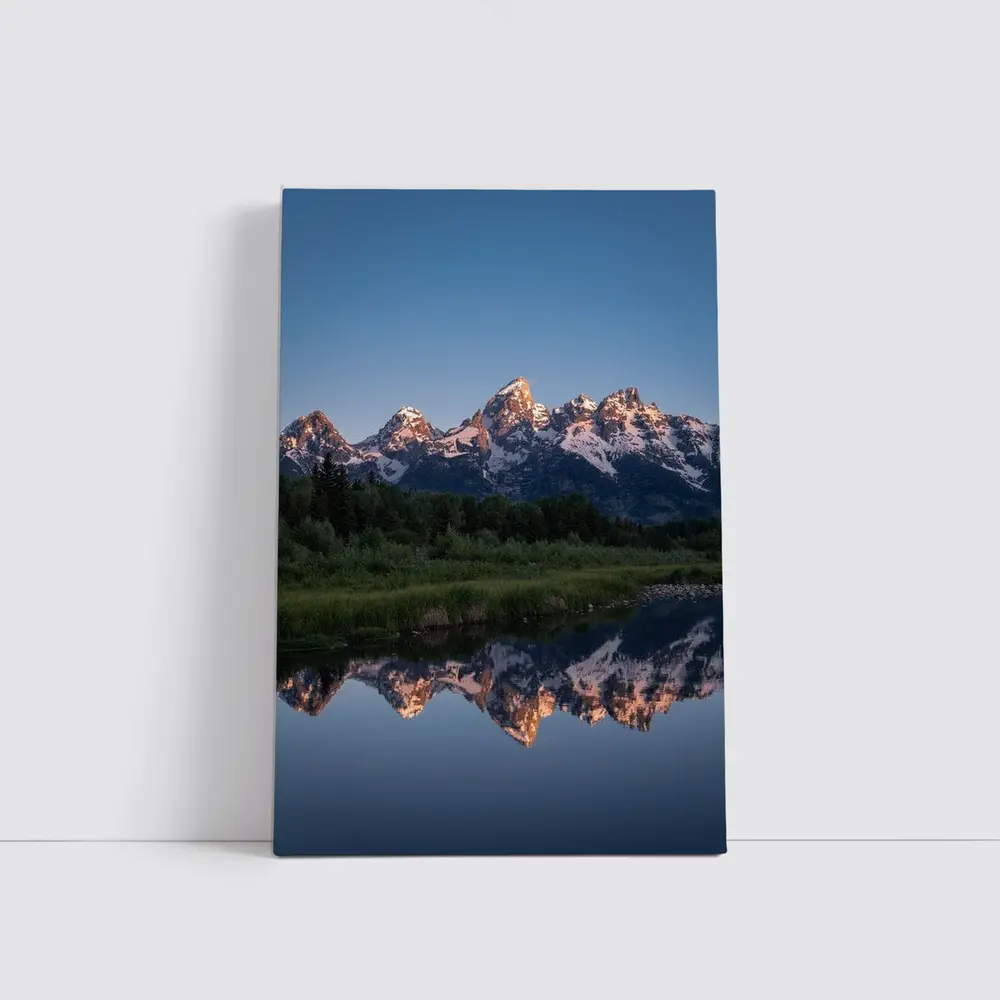 Grand Teton Mountains Reflected In Still River – Wall Art
