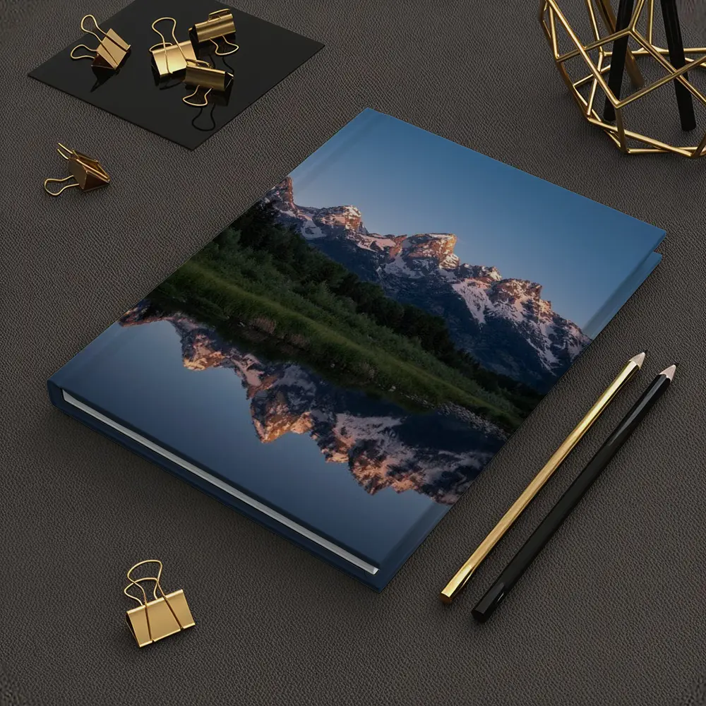 Grand Teton Mountains Reflected In Still River – Notebooks