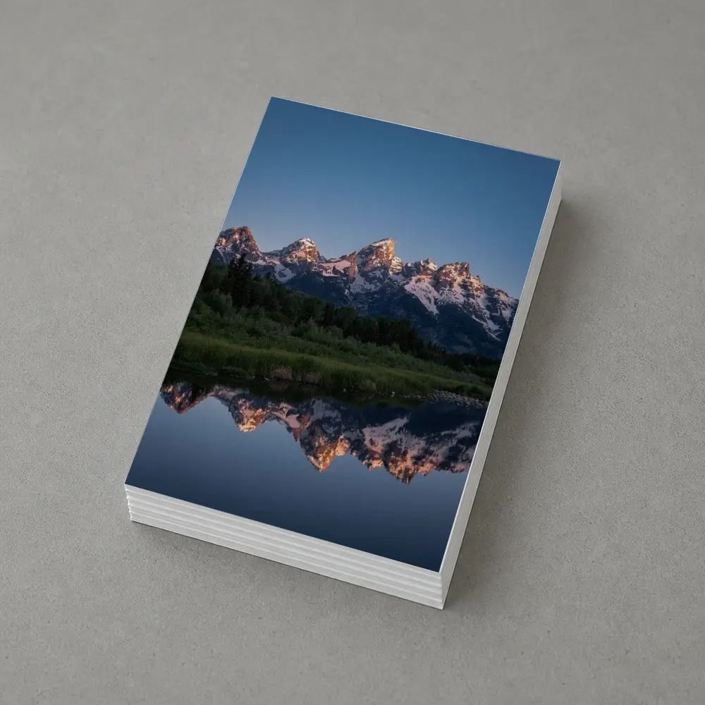 Grand Teton Mountains Reflected In Still River – Postcards