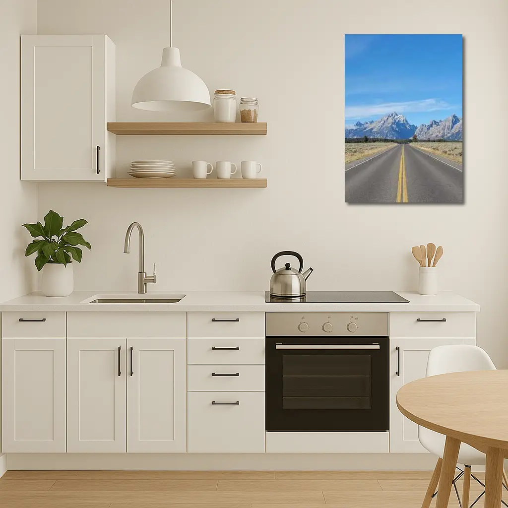Open Road Leading to Grand Teton Mountains – Wall Art