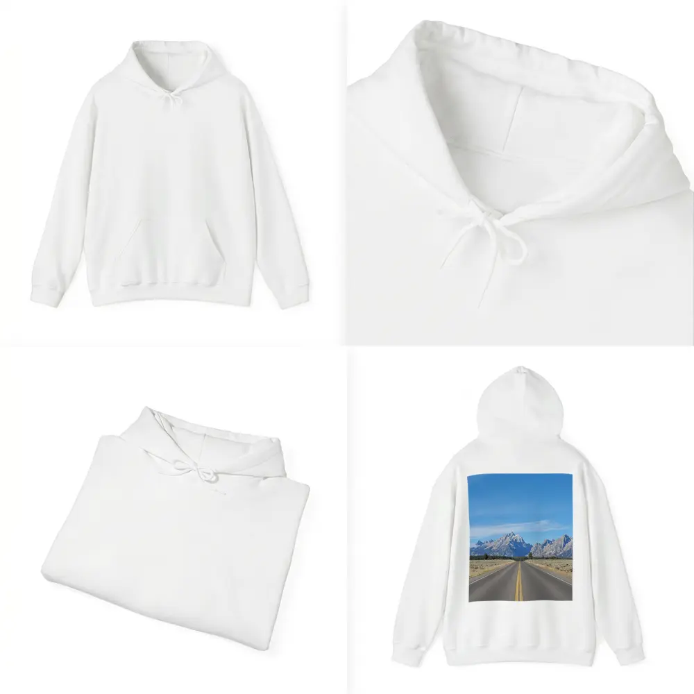 Open Road Leading to Grand Teton Mountains – Hoodies