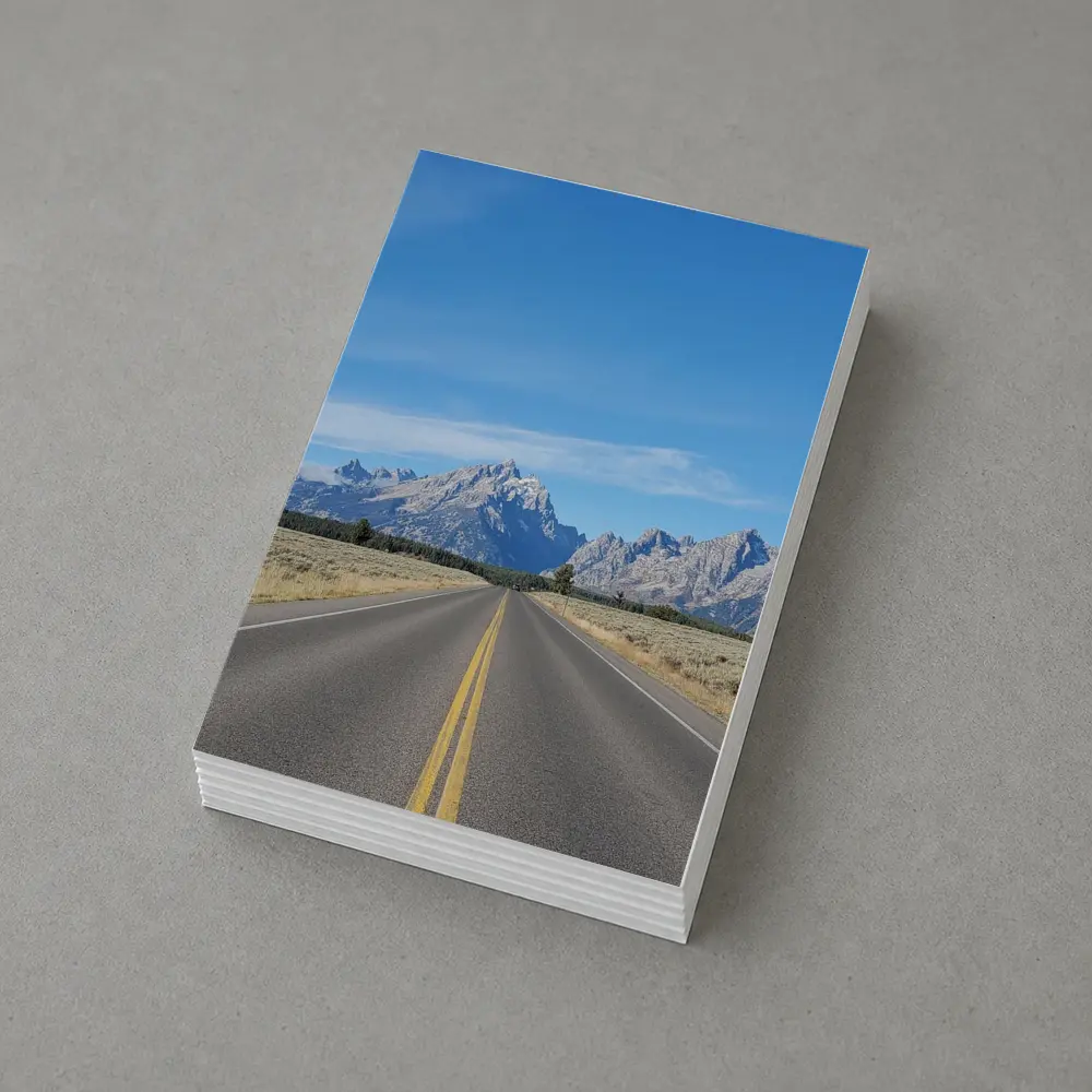 Open Road Leading to Grand Teton Mountains – Postcards
