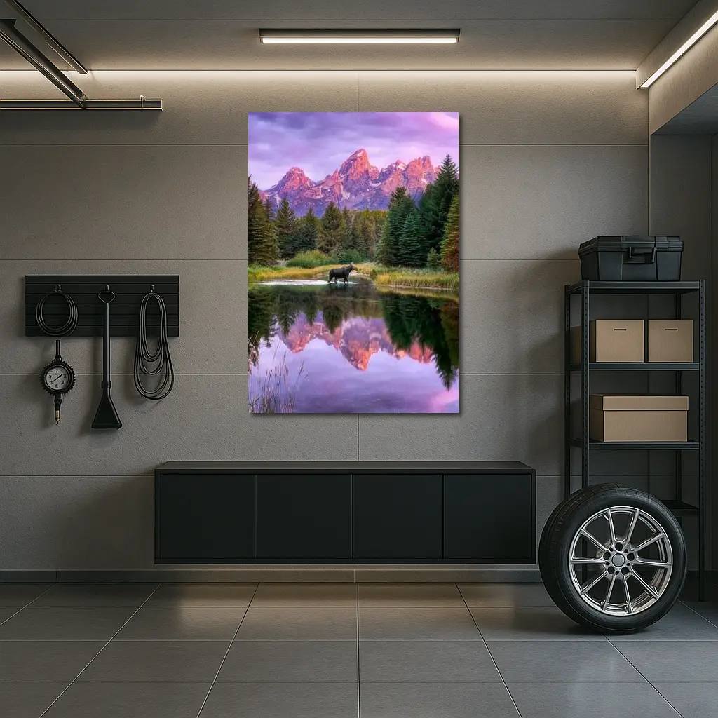 Moose Crossing River Grand Teton Mountains – Wall Art