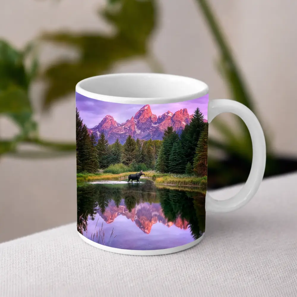Moose Crossing River Grand Teton Mountains – Mugs