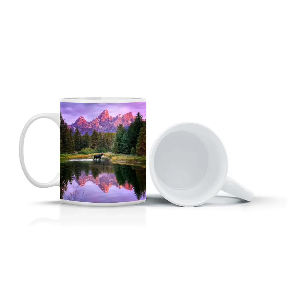 Moose Crossing River Grand Teton Mountains – Mugs