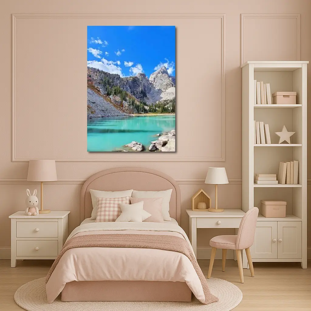 Turquoise Alpine Lake Rocky Mountain Peaks – Wall Art