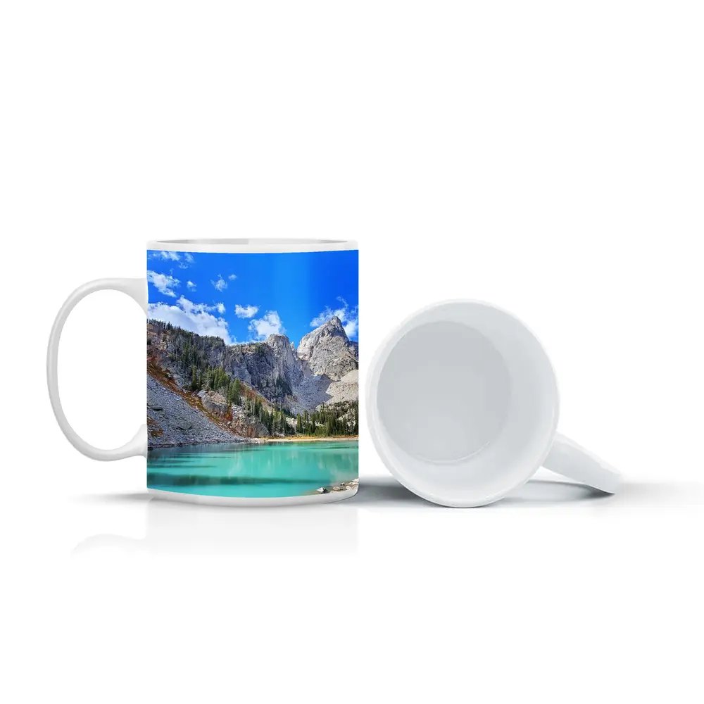 Turquoise Alpine Lake Rocky Mountain Peaks – Mugs