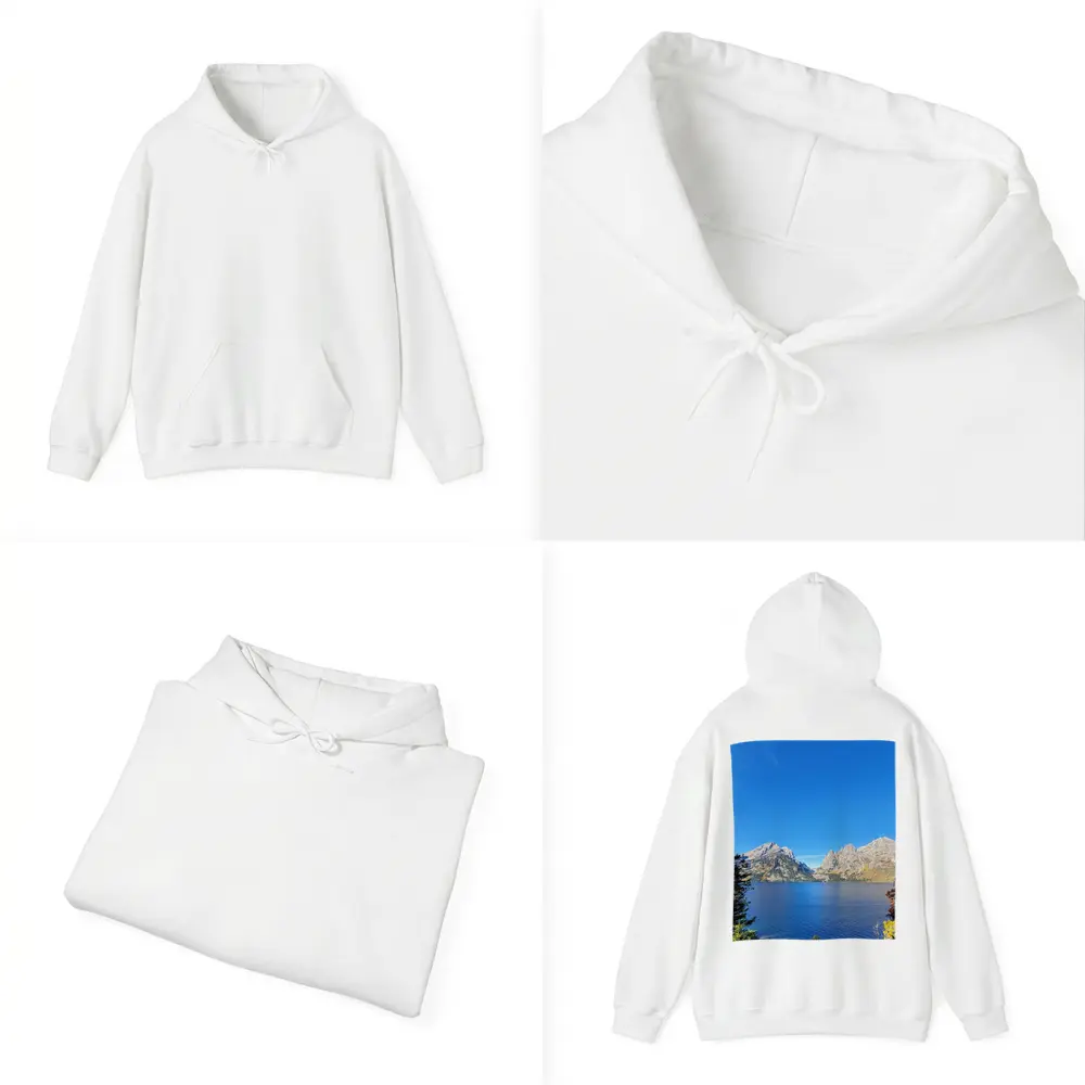 Grand Teton Mountains Blue Lake Autumn View – Hoodies