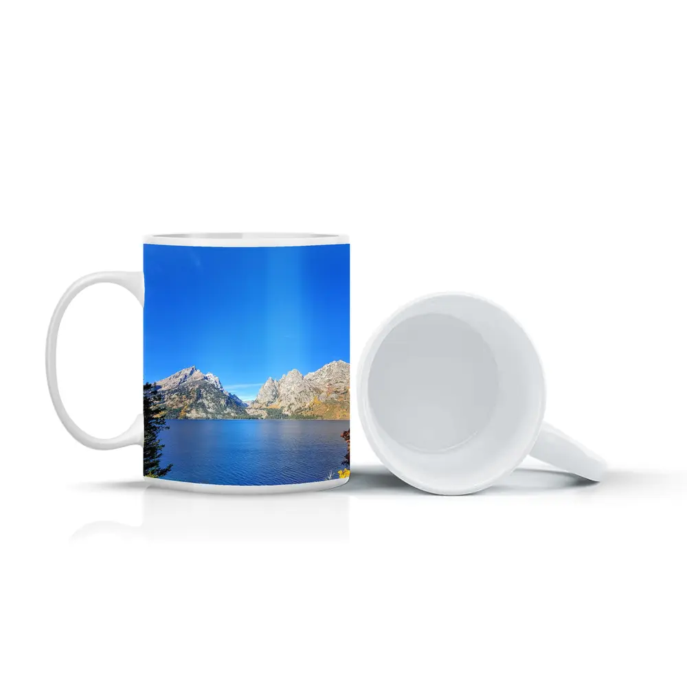 Grand Teton Mountains Blue Lake Autumn View – Mugs