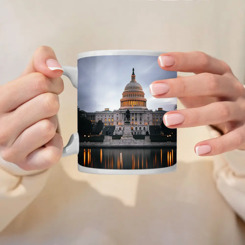 US Capitol Building Reflecting Pool Dusk Sky – Mugs