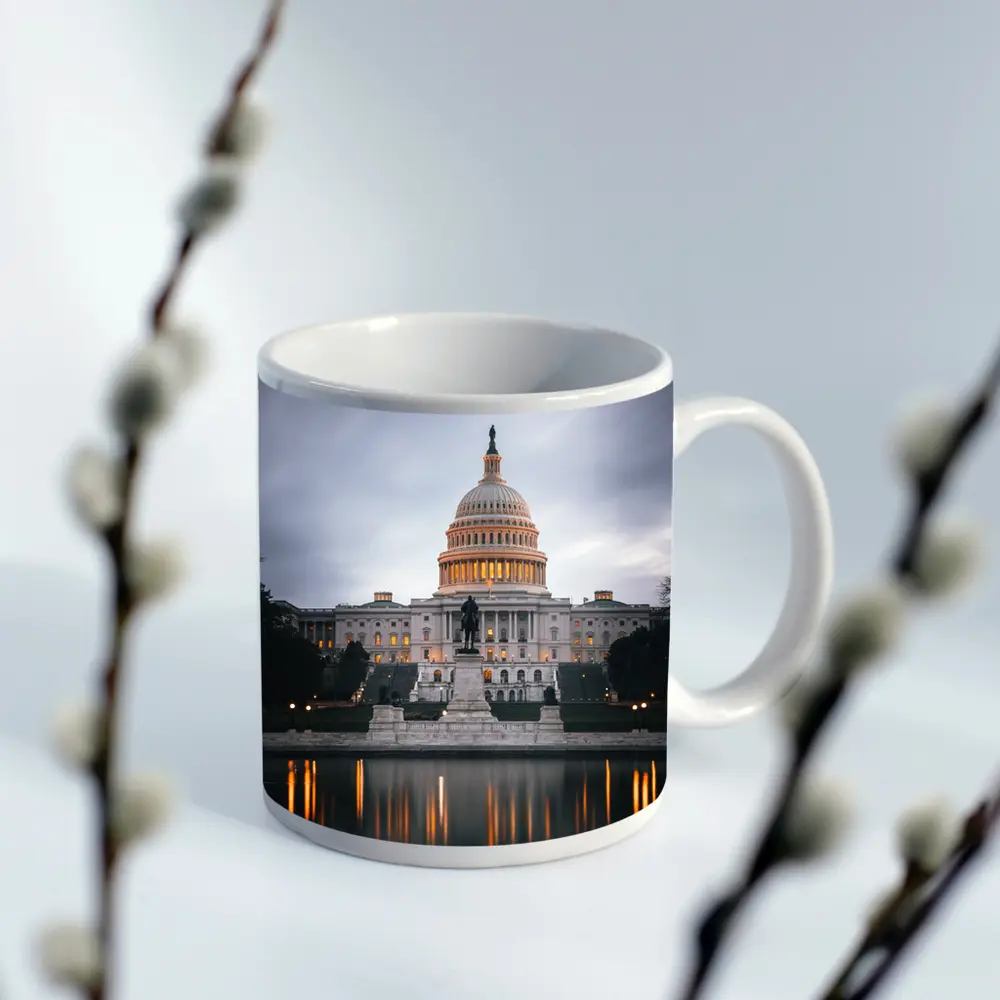 US Capitol Building Reflecting Pool Dusk Sky – Mugs