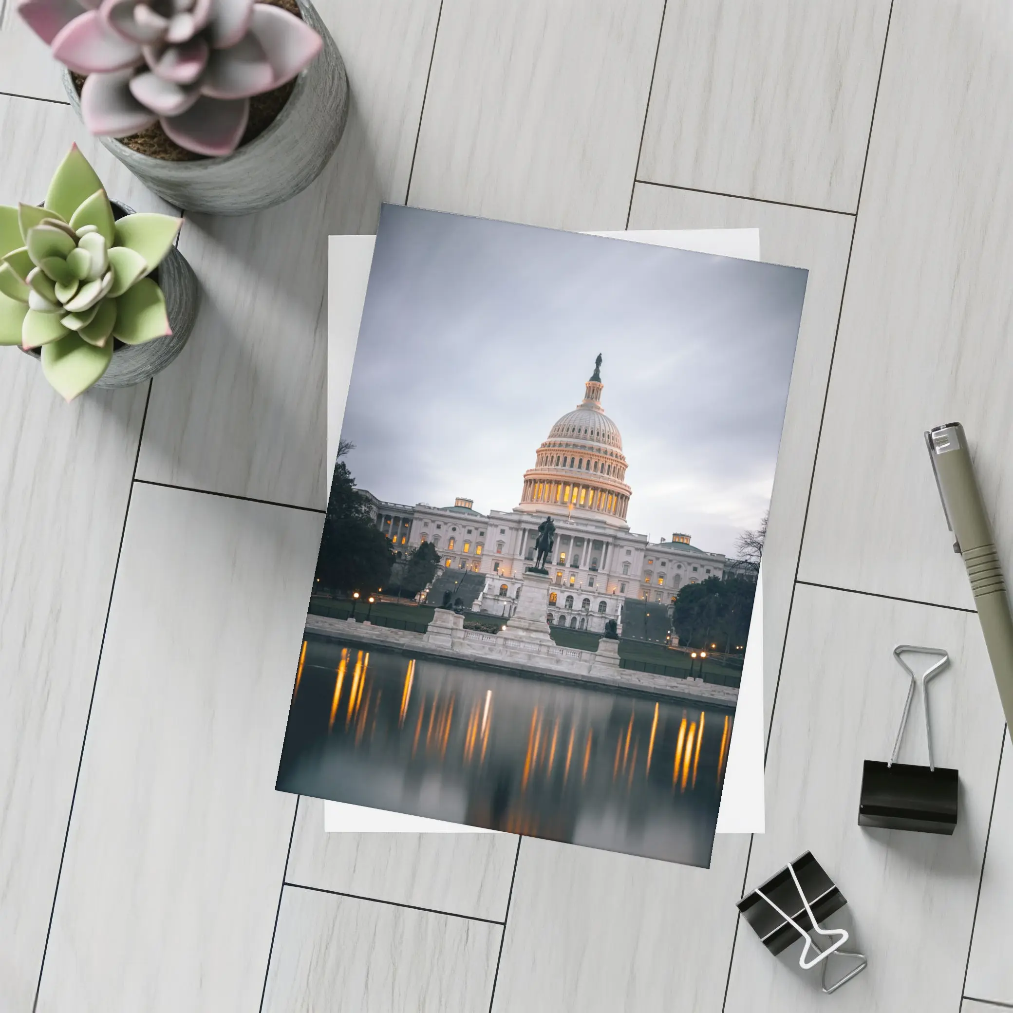 US Capitol Building Reflecting Pool Dusk Sky – Postcards
