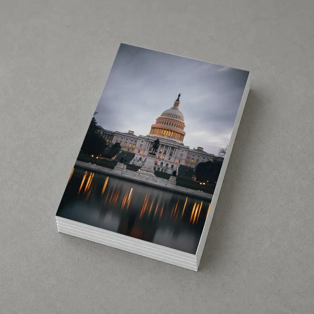 US Capitol Building Reflecting Pool Dusk Sky – Postcards