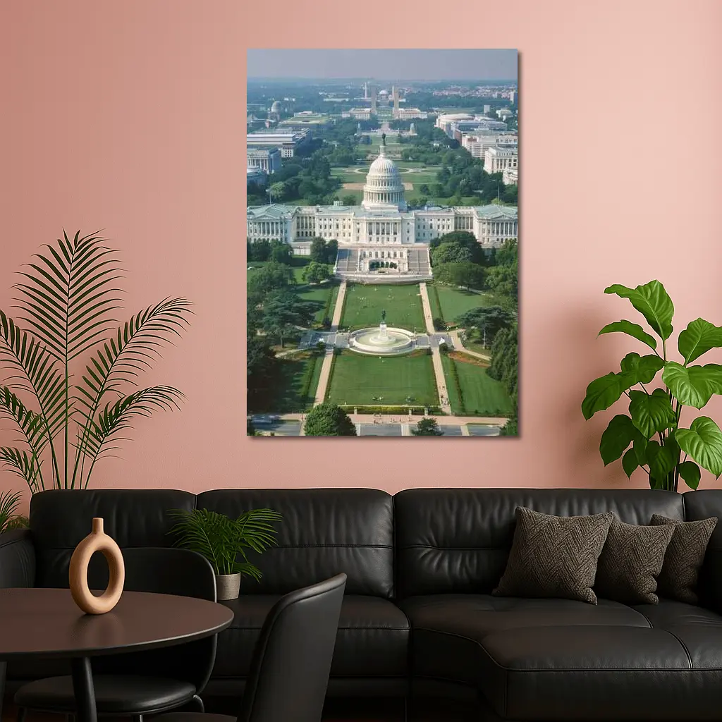 US Capitol Building Washington DC Aerial View – Wall Art