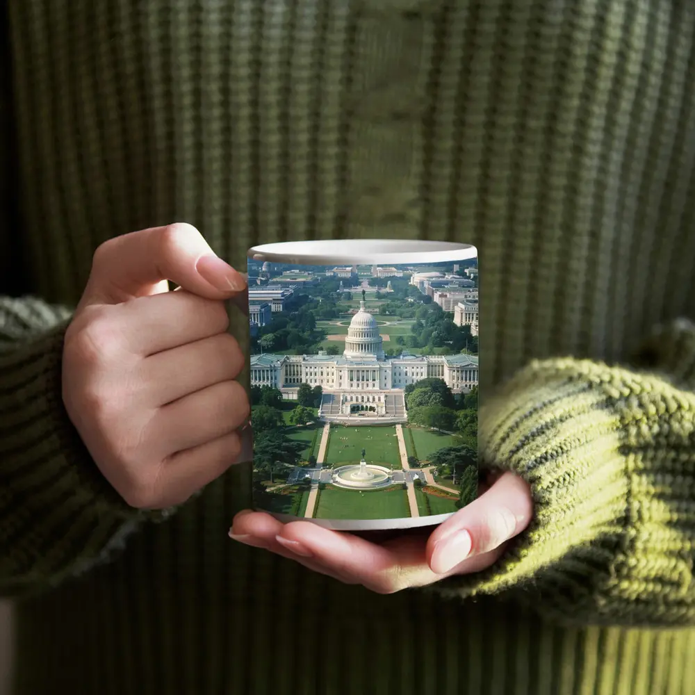 US Capitol Building Washington DC Aerial View – Mugs