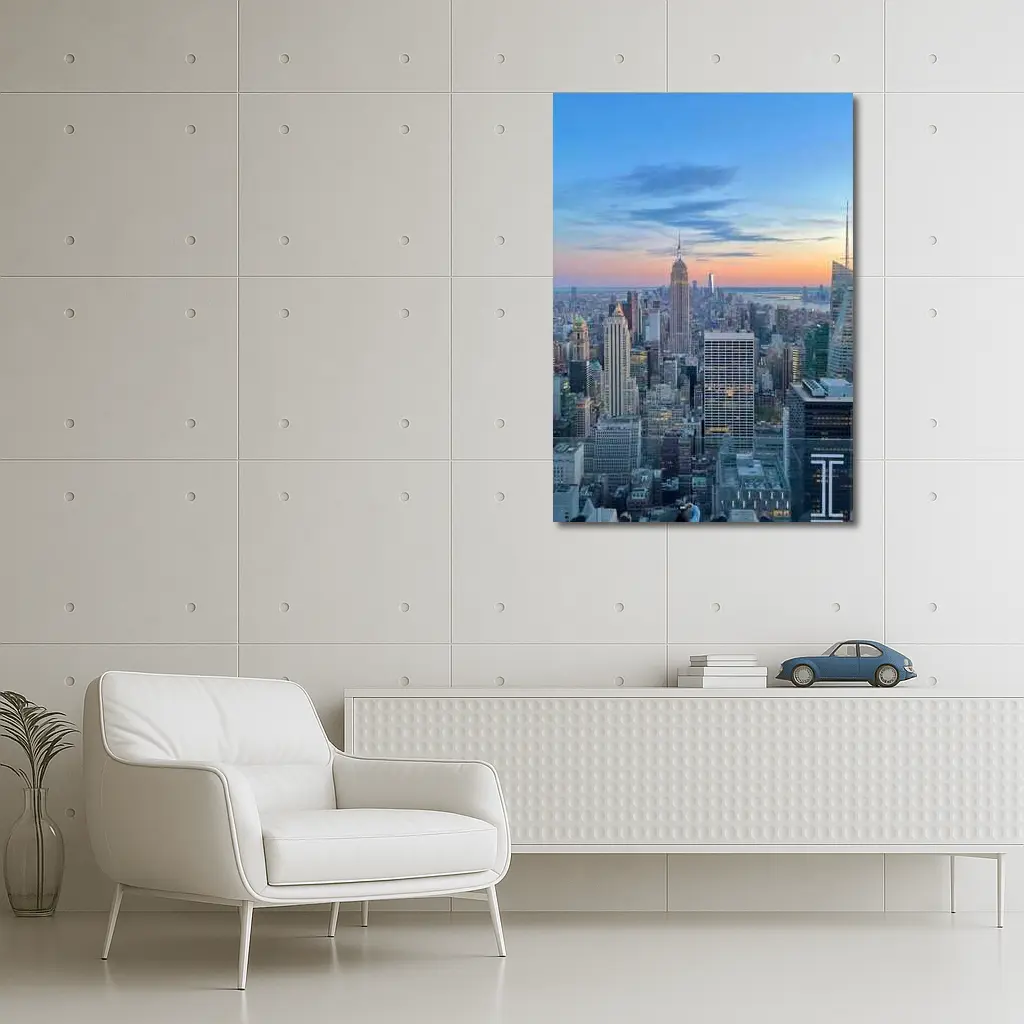 New York City Skyline Sunset Rooftop View – Wall Art