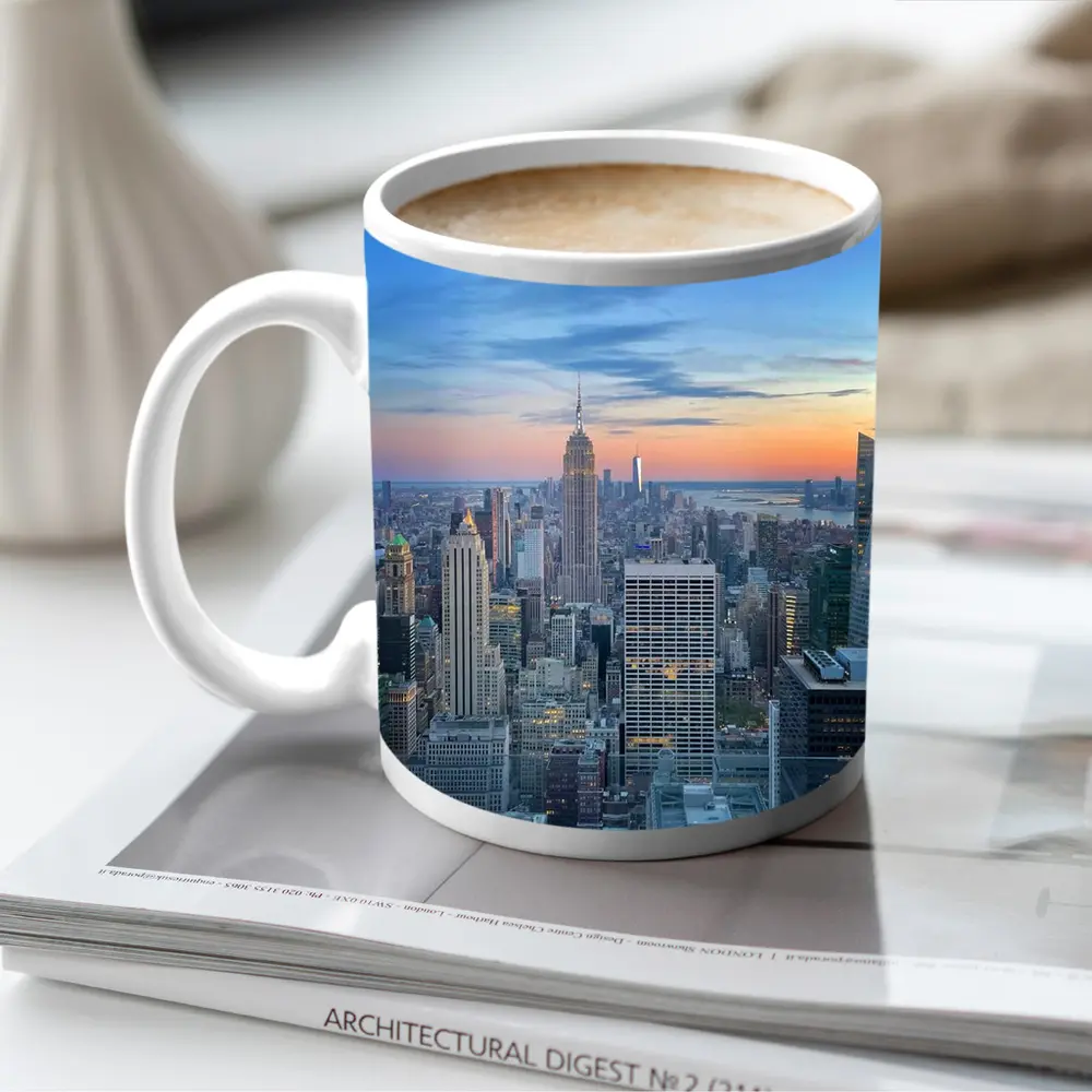 New York City Skyline Sunset Rooftop View – Mugs