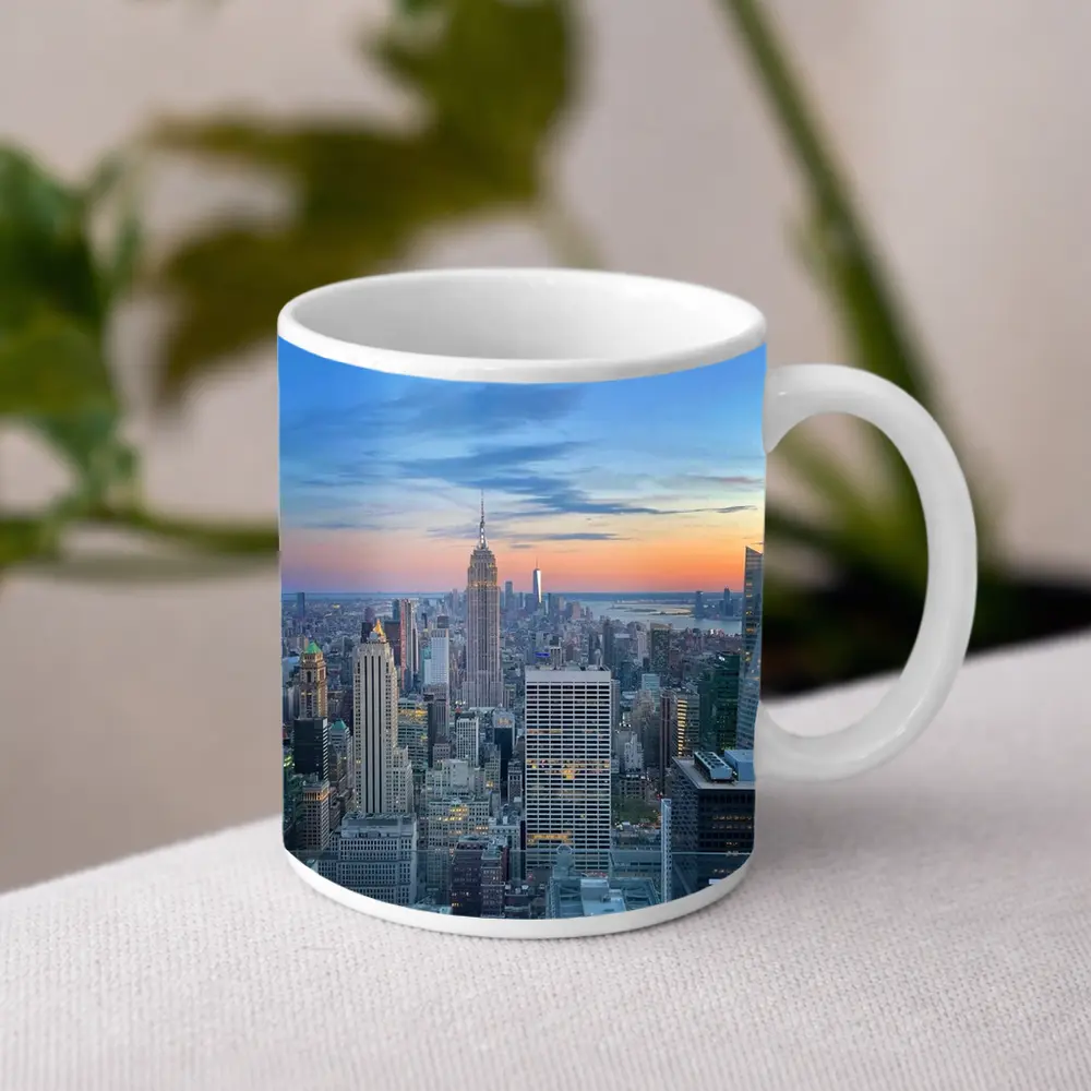 New York City Skyline Sunset Rooftop View – Mugs