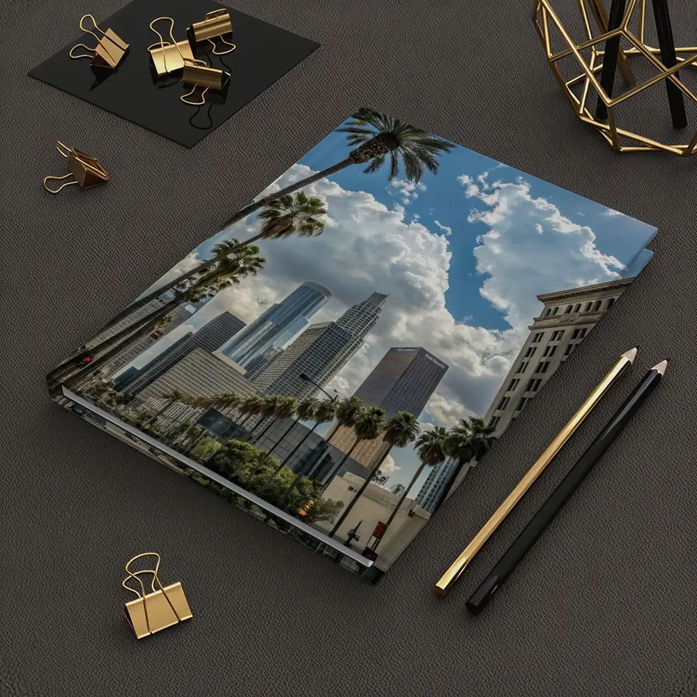 Los Angeles Downtown Skyline Palm Trees Street – Notebooks