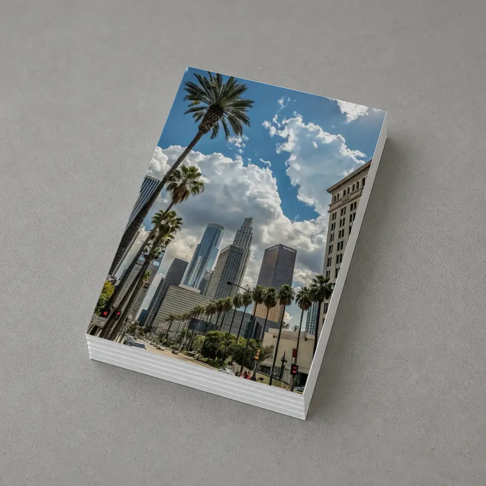 Los Angeles Downtown Skyline Palm Trees Street – Postcards
