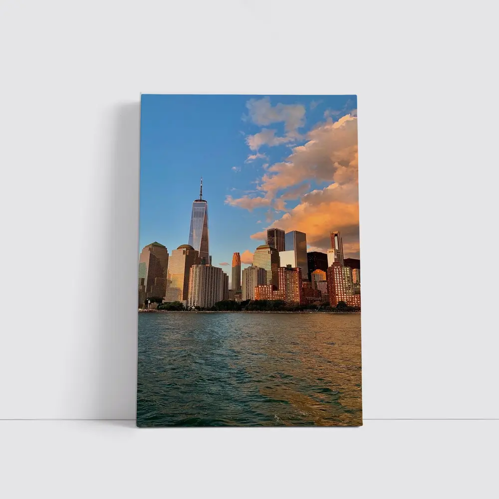 New York City Skyline Golden Sunset View – Wall Art