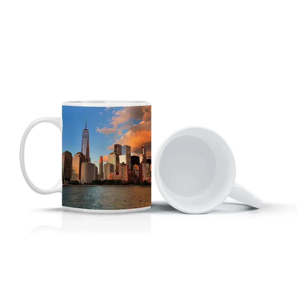 New York City Skyline Golden Sunset View – Mugs