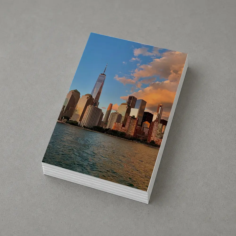New York City Skyline Golden Sunset View – Postcards