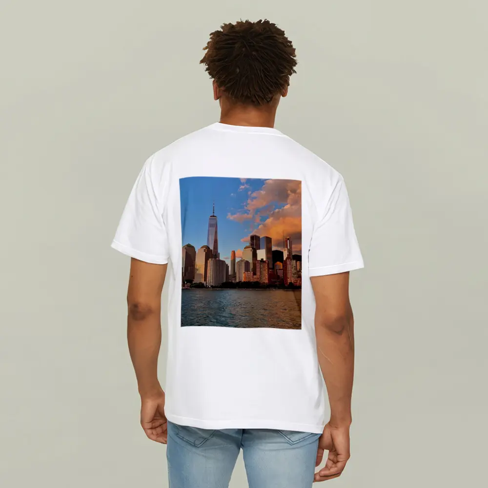 New York City Skyline Golden Sunset View – T-Shirts
