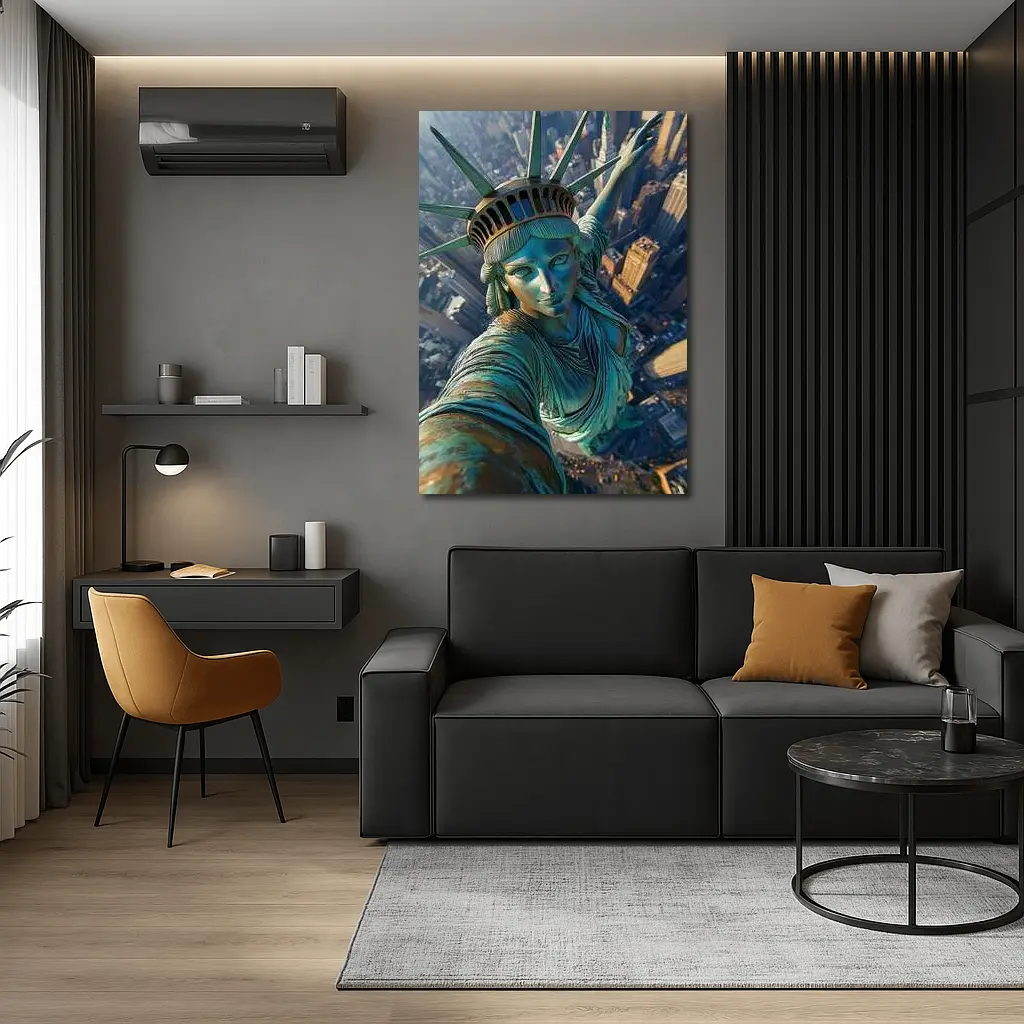 Statue of Liberty Selfie New York Skyline – Wall Art
