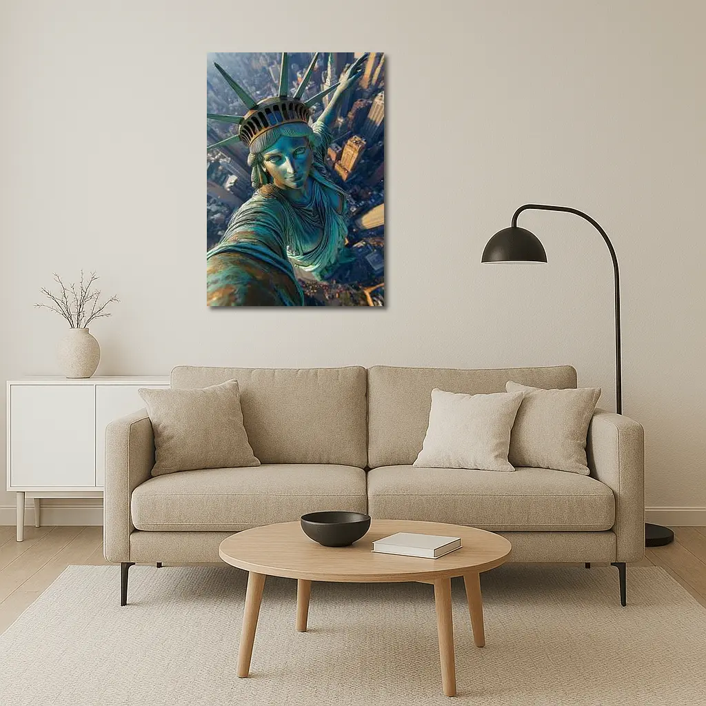 Statue of Liberty Selfie New York Skyline – Wall Art