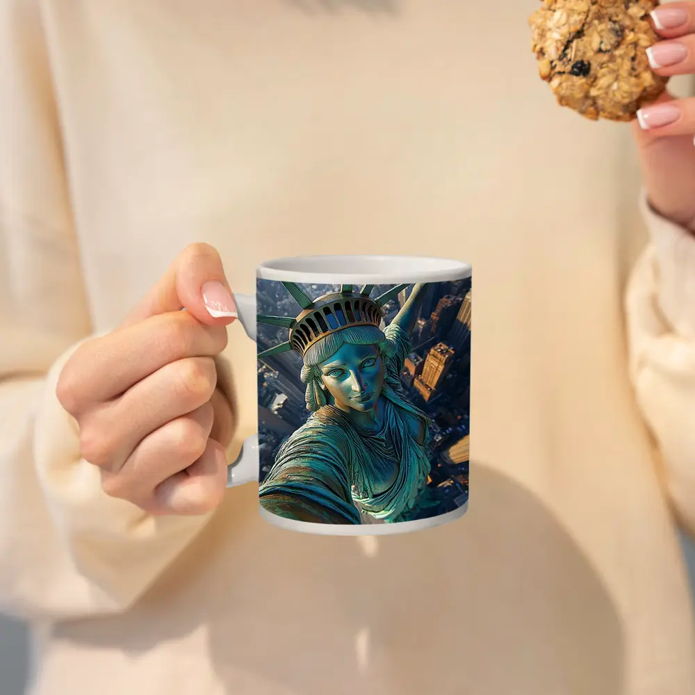 Statue of Liberty Selfie New York Skyline – Mugs