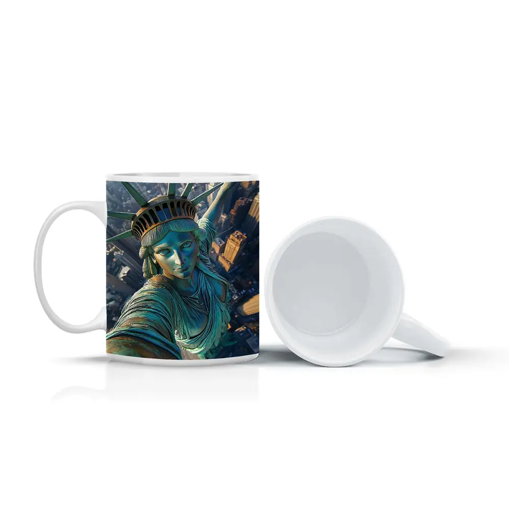 Statue of Liberty Selfie New York Skyline – Mugs