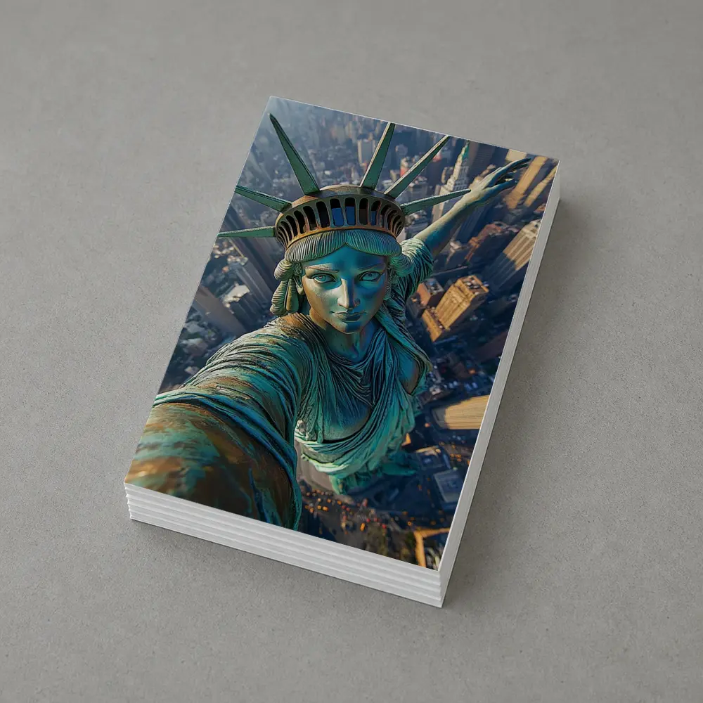 Statue of Liberty Selfie New York Skyline – Postcards