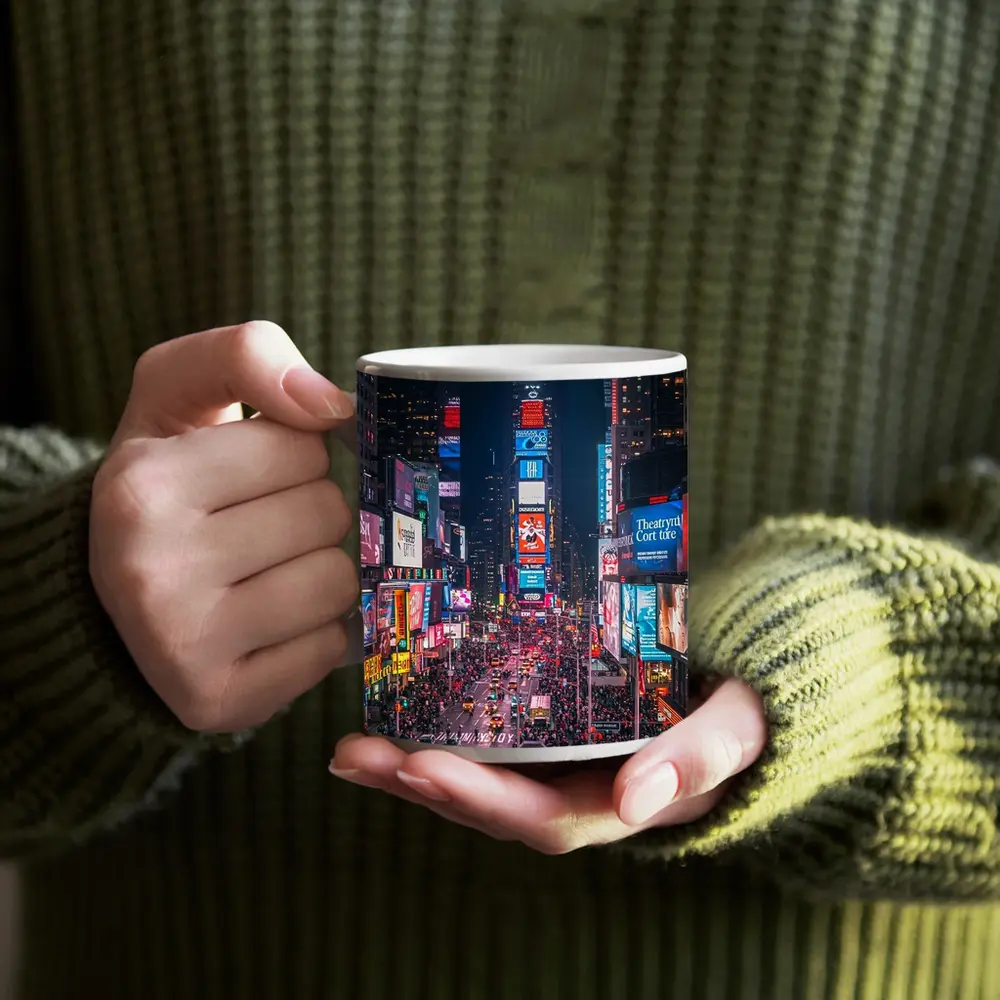 Times Square New York City At Night – Mugs