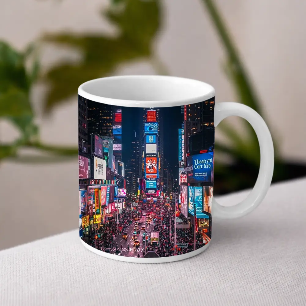 Times Square New York City At Night – Mugs