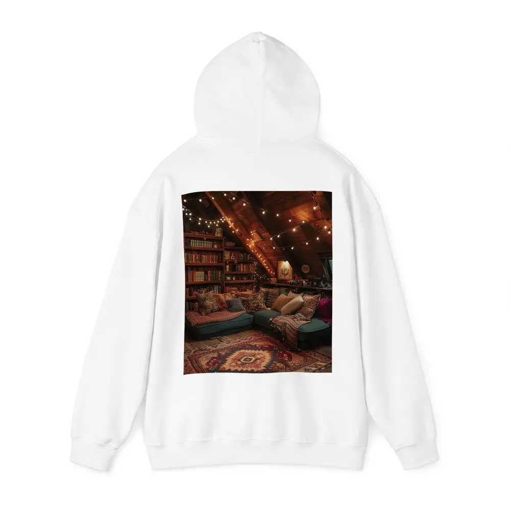 Cozy Bohemian Attic Reading Room String Lights – Hoodies
