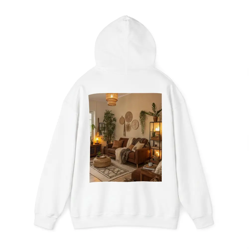 Boho Living Room Warm Brown Interior – Hoodies