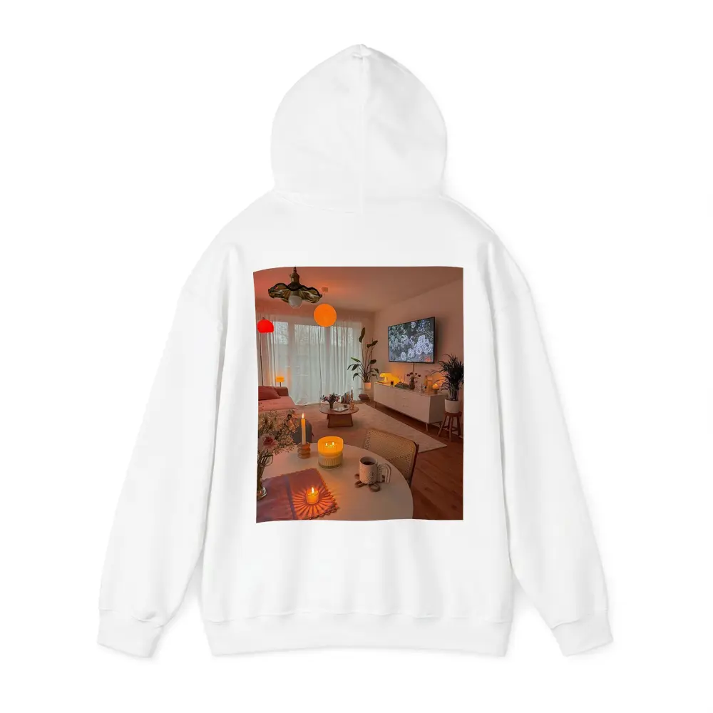 Cozy Living Room Warm Candlelight Evening Ambiance – Hoodies