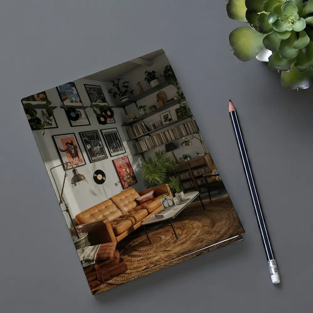 Retro Living Room With Vinyl Record Gallery – Notebooks
