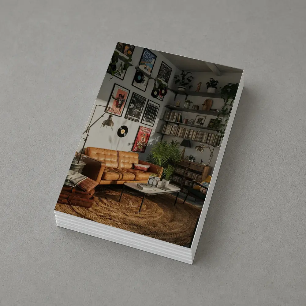 Retro Living Room With Vinyl Record Gallery – Postcards