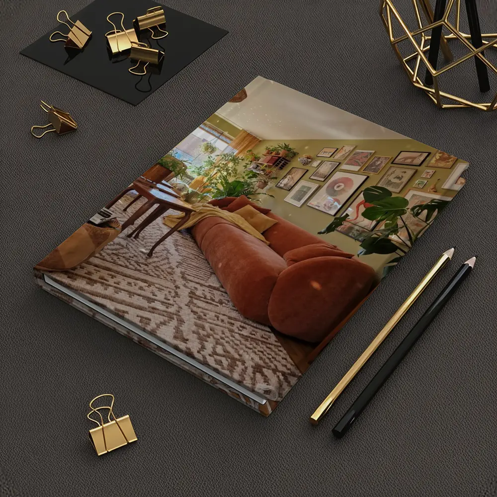 Boho Living Room Green Wall Gallery – Notebooks