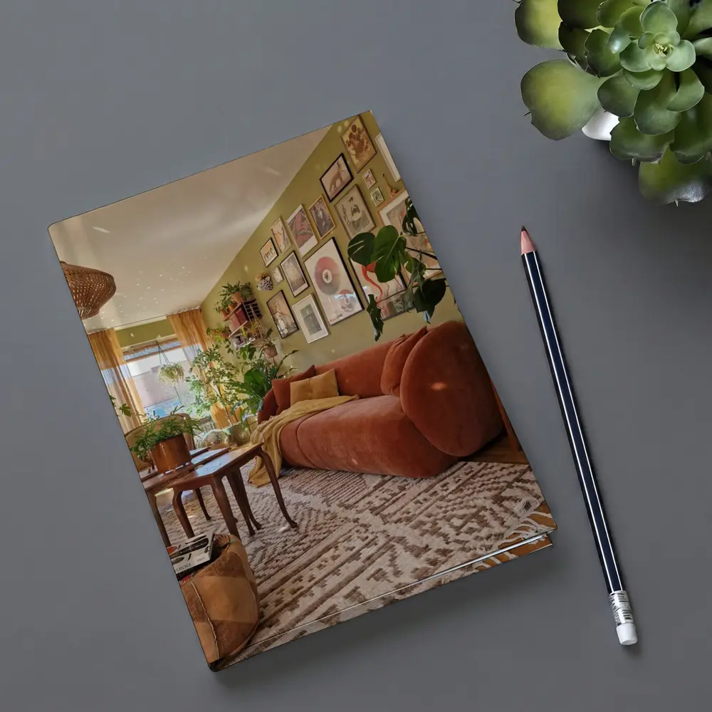 Boho Living Room Green Wall Gallery – Notebooks