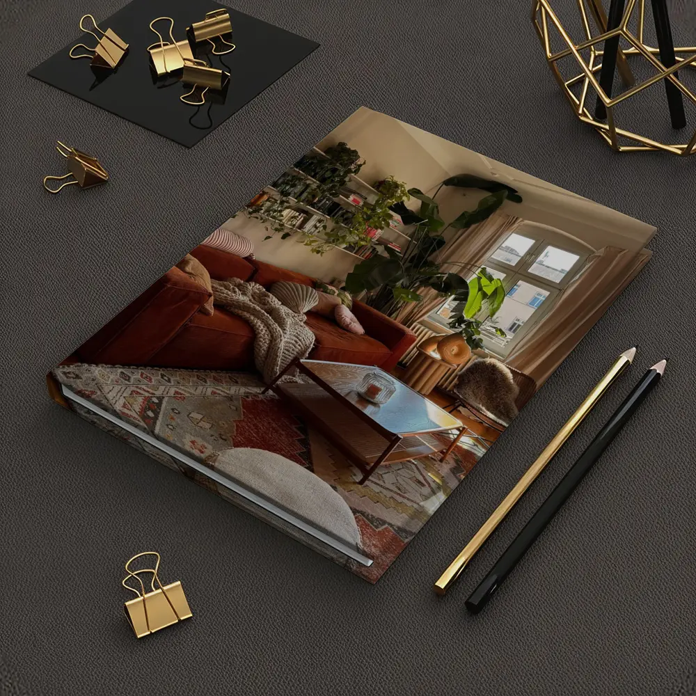 Boho Living Room Warm Terracotta Cozy Interior – Notebooks