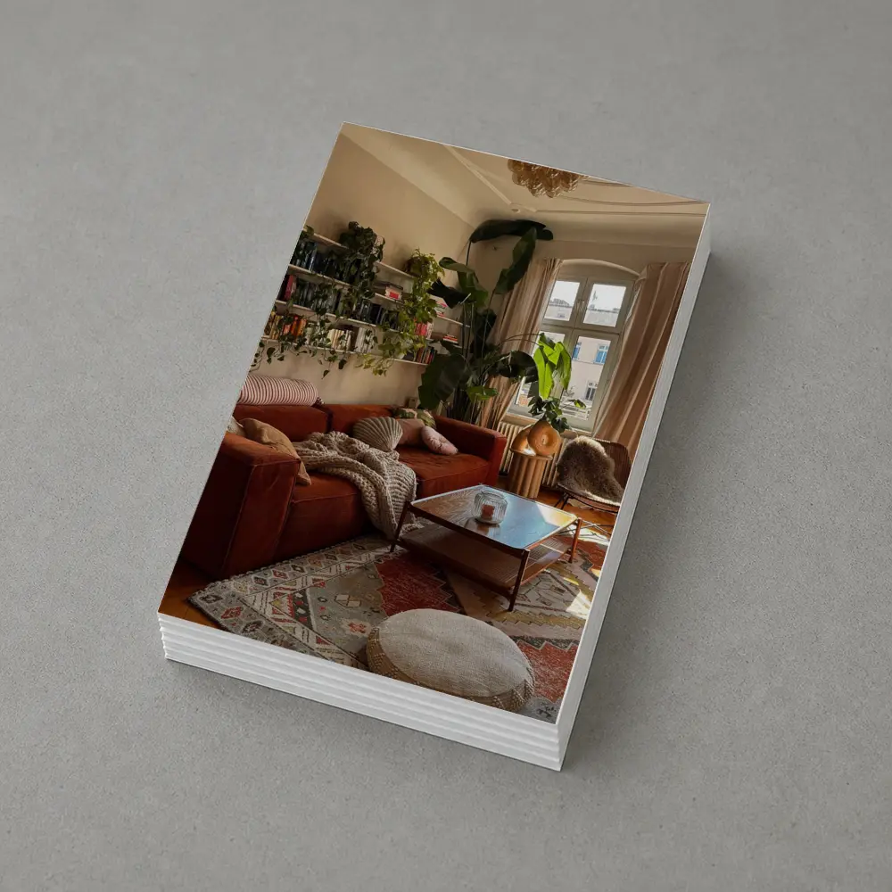 Boho Living Room Warm Terracotta Cozy Interior – Postcards