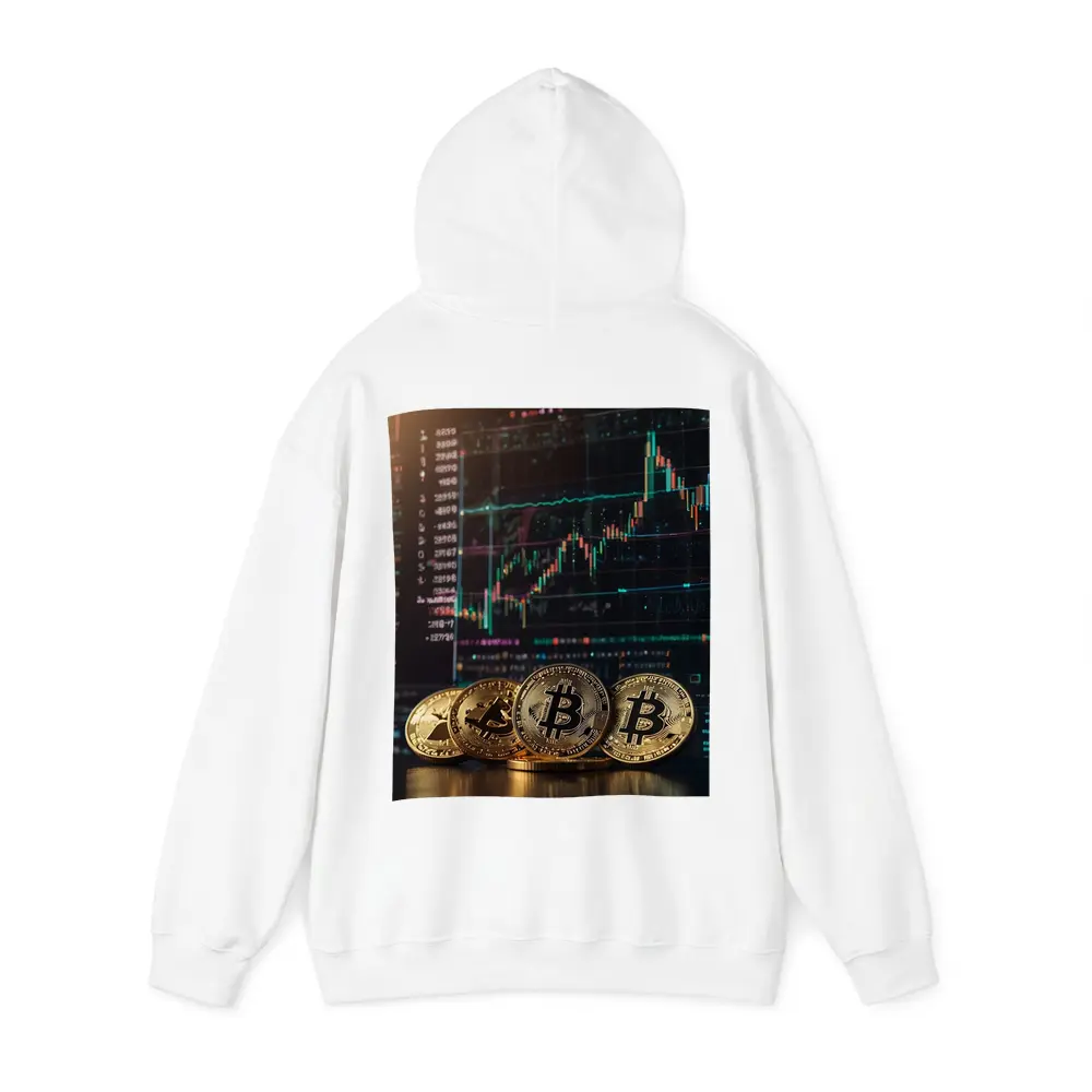 Bitcoin Coins Trading Chart Dark Background – Hoodies