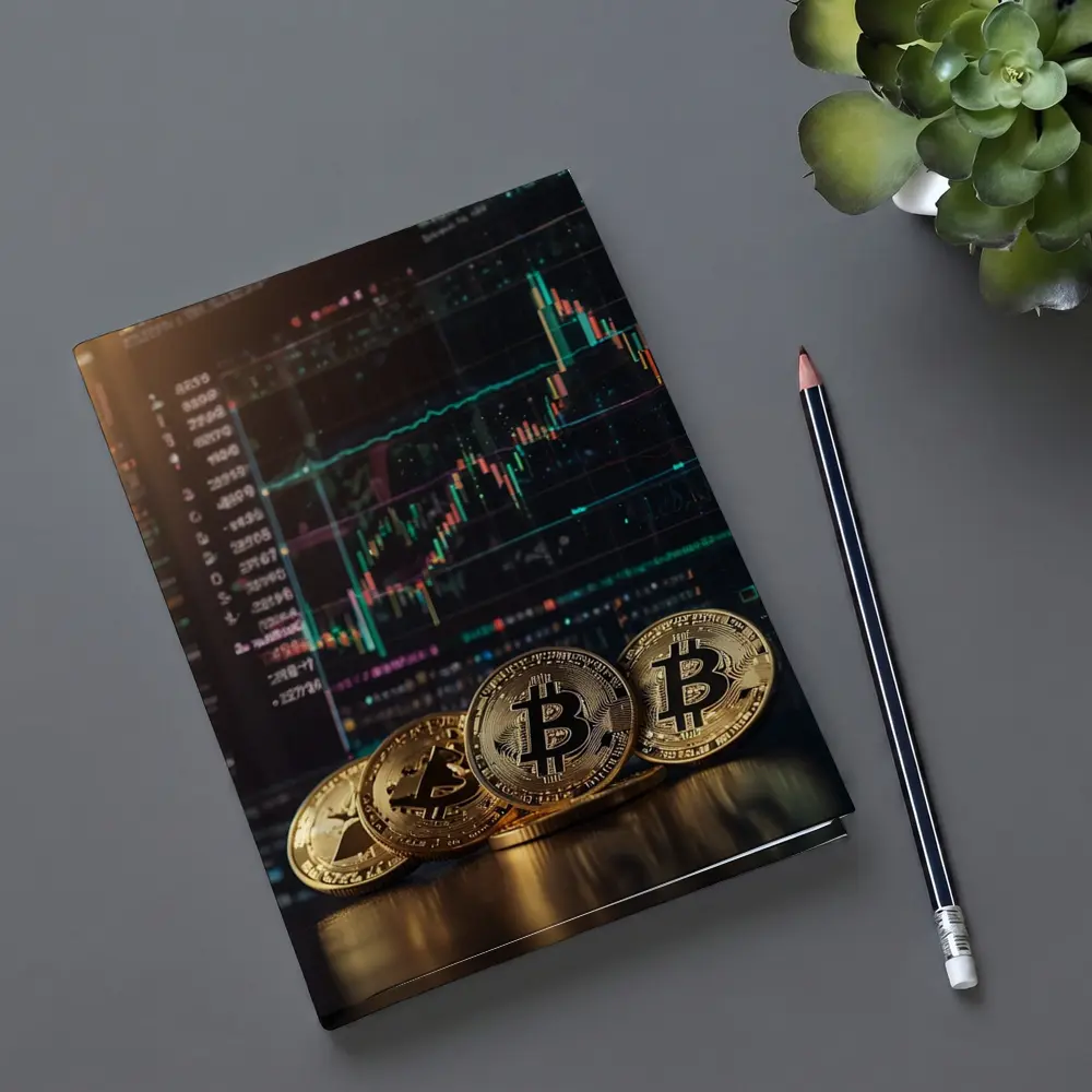 Bitcoin Coins Trading Chart Dark Background – Notebooks